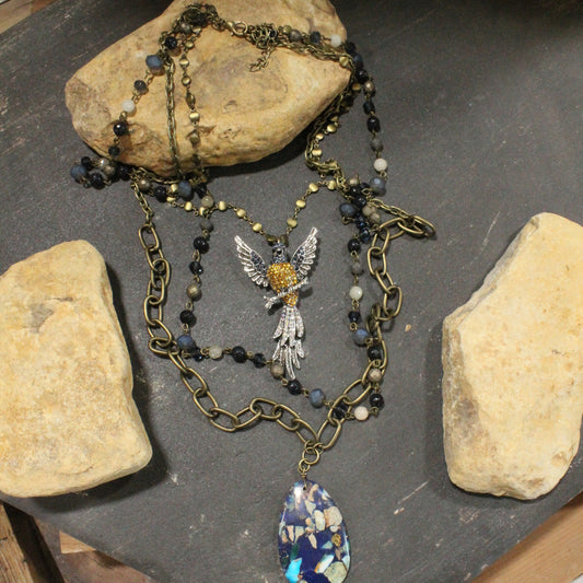 Raise Your Wings Yellow Breasted Layered Necklace