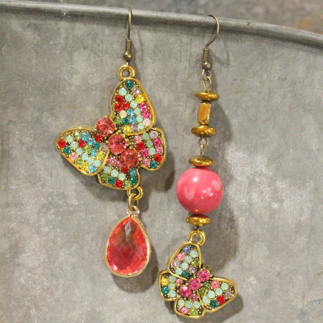I Can Fly Pink Butterfly Dangle Earrings