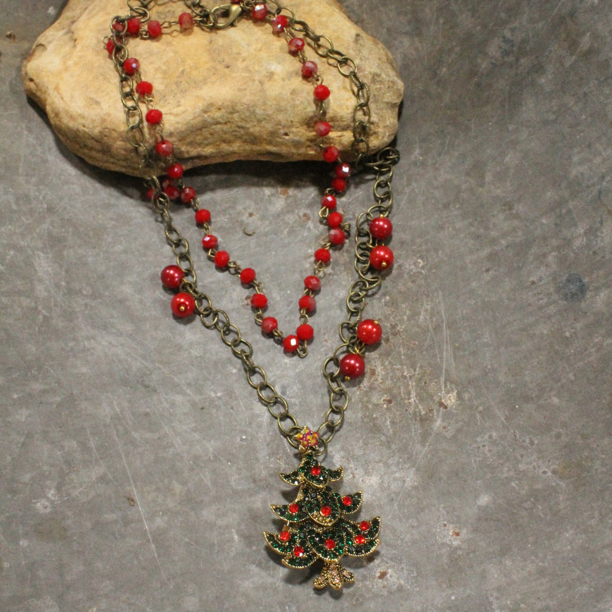 Festive Holiday Traditions Layered Necklace