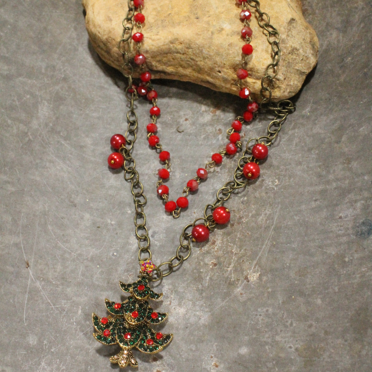 Festive Holiday Traditions Layered Necklace