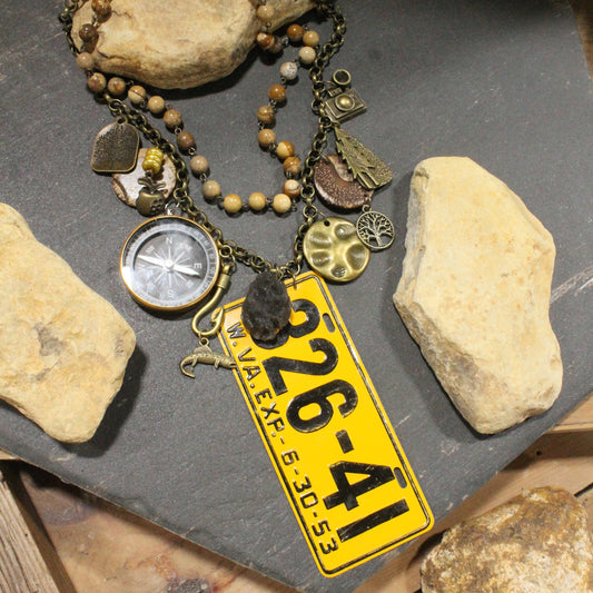 Travel Time In West Virginia Layered Necklace