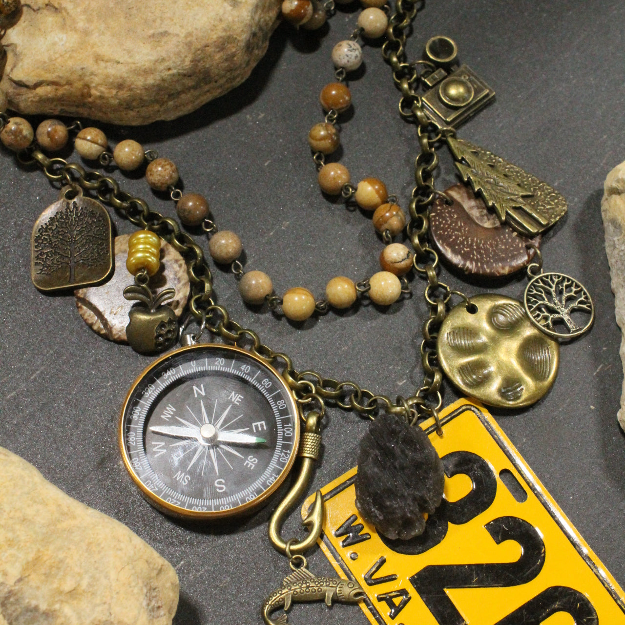 Travel Time In West Virginia Layered Necklace
