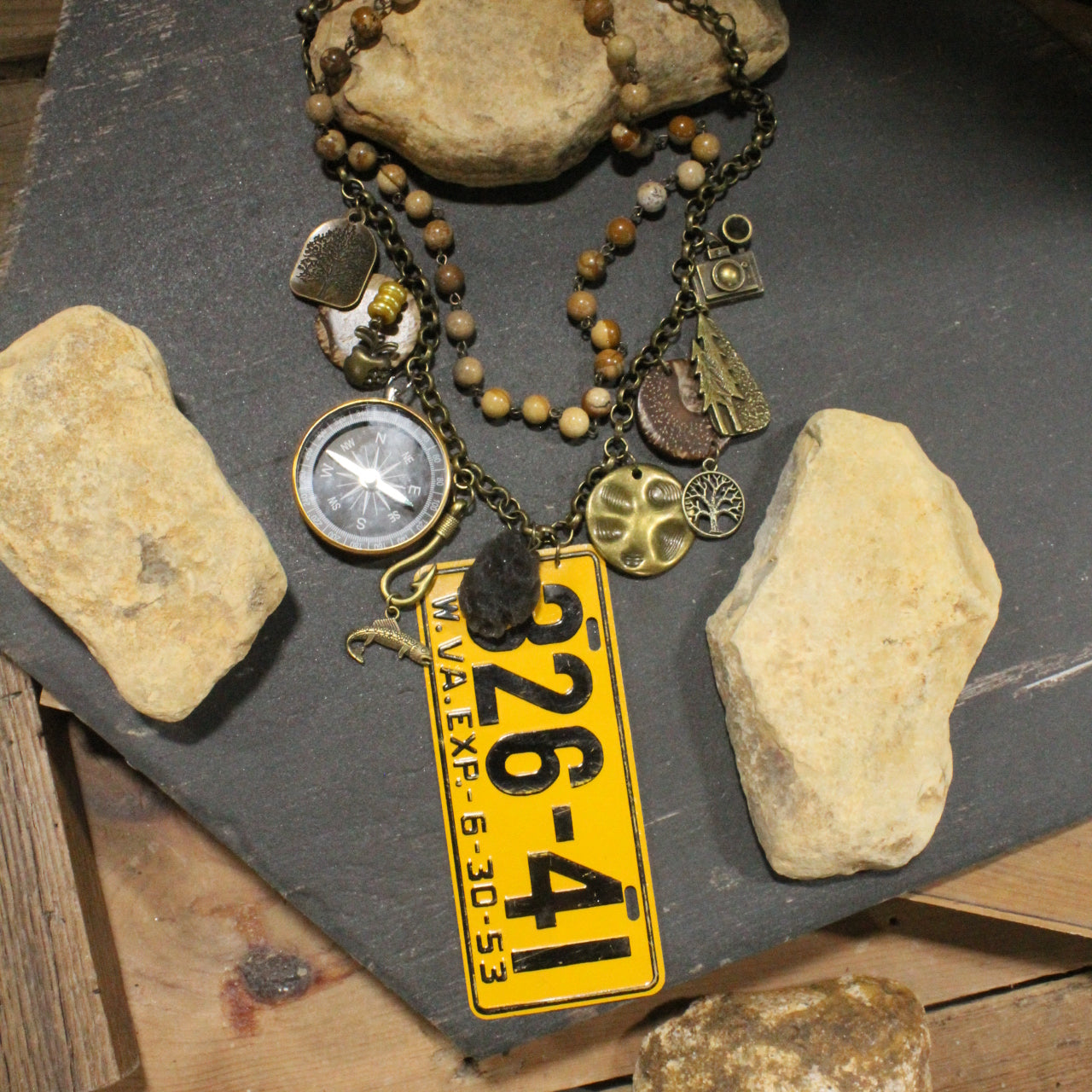Travel Time In West Virginia Layered Necklace