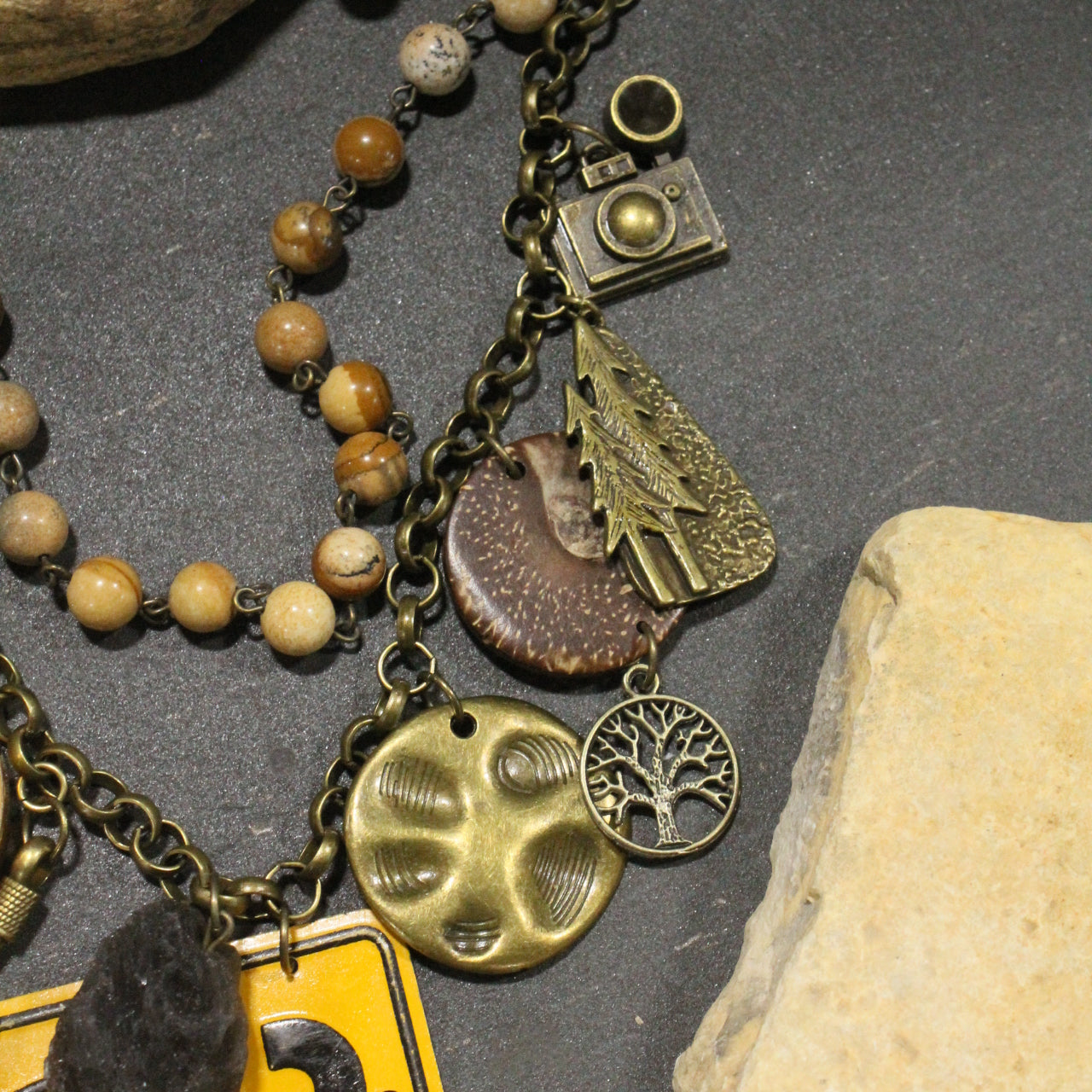 Travel Time In West Virginia Layered Necklace