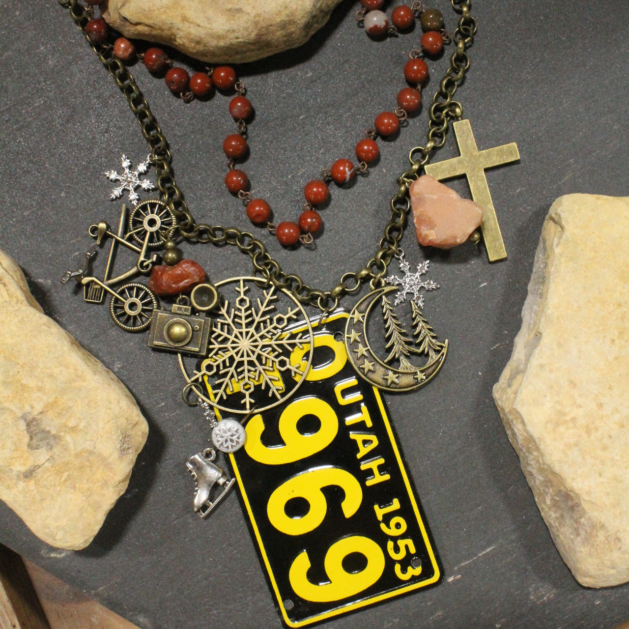 Travel Time In Utah Layered Necklace