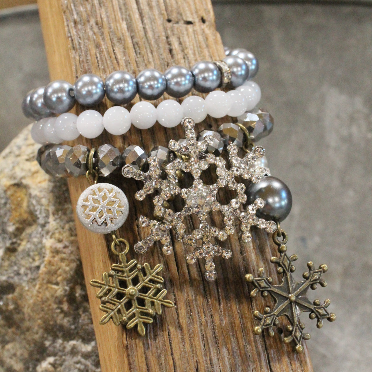 Snowflakes Falling Classy Bracelet Set