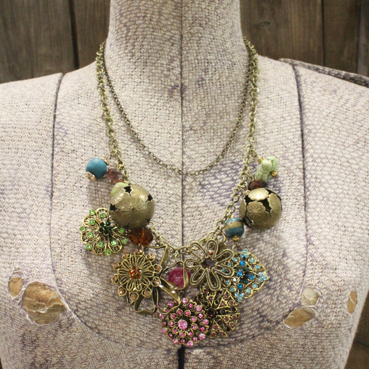 Vintage Flower Market Days Charm'd Necklace