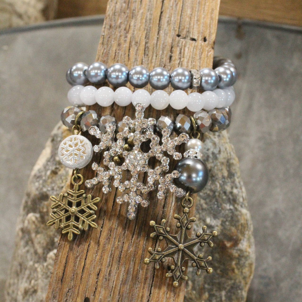 Snowflakes Falling Classy Bracelet Set