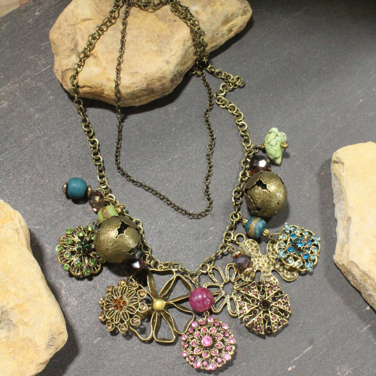 Vintage Flower Market Days Charm'd Necklace