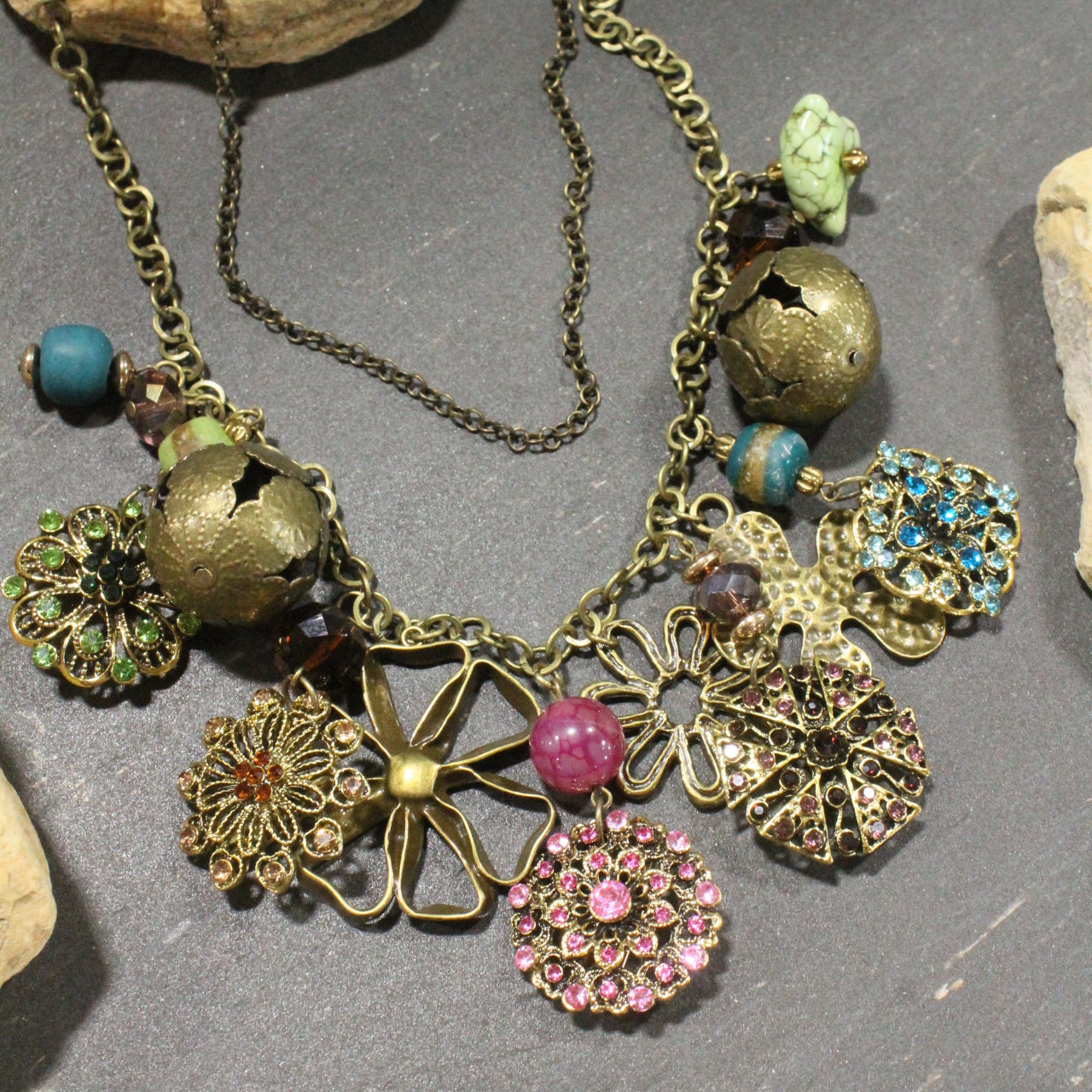 Vintage Flower Market Days Charm'd Necklace