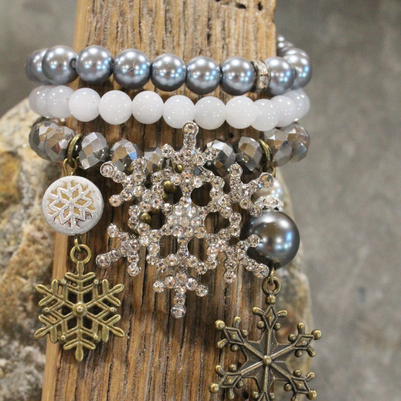 Snowflakes Falling Classy Bracelet Set