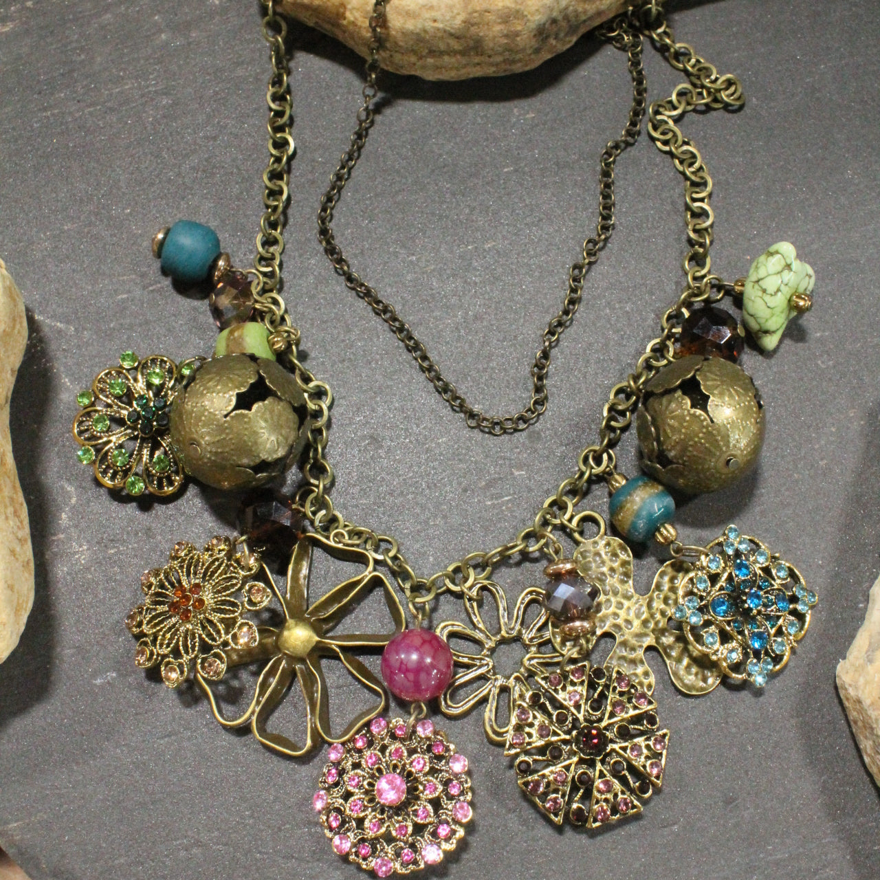 Vintage Flower Market Days Charm'd Necklace