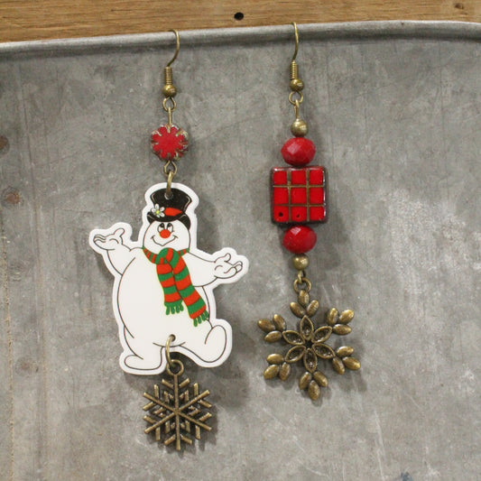 Frosty The Snowman Dangle Earrings