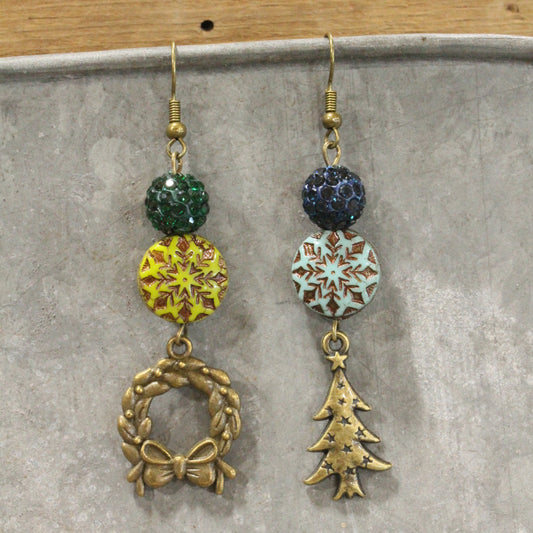 Tree Farm Shopping Dangle Drop Earrings