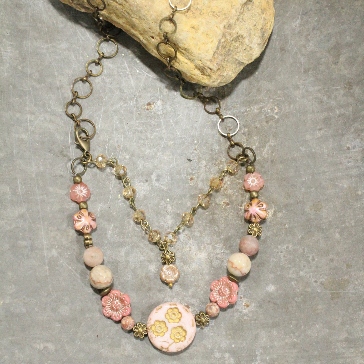 CZECH Me Out Elite Blushing Pink Layered Necklace