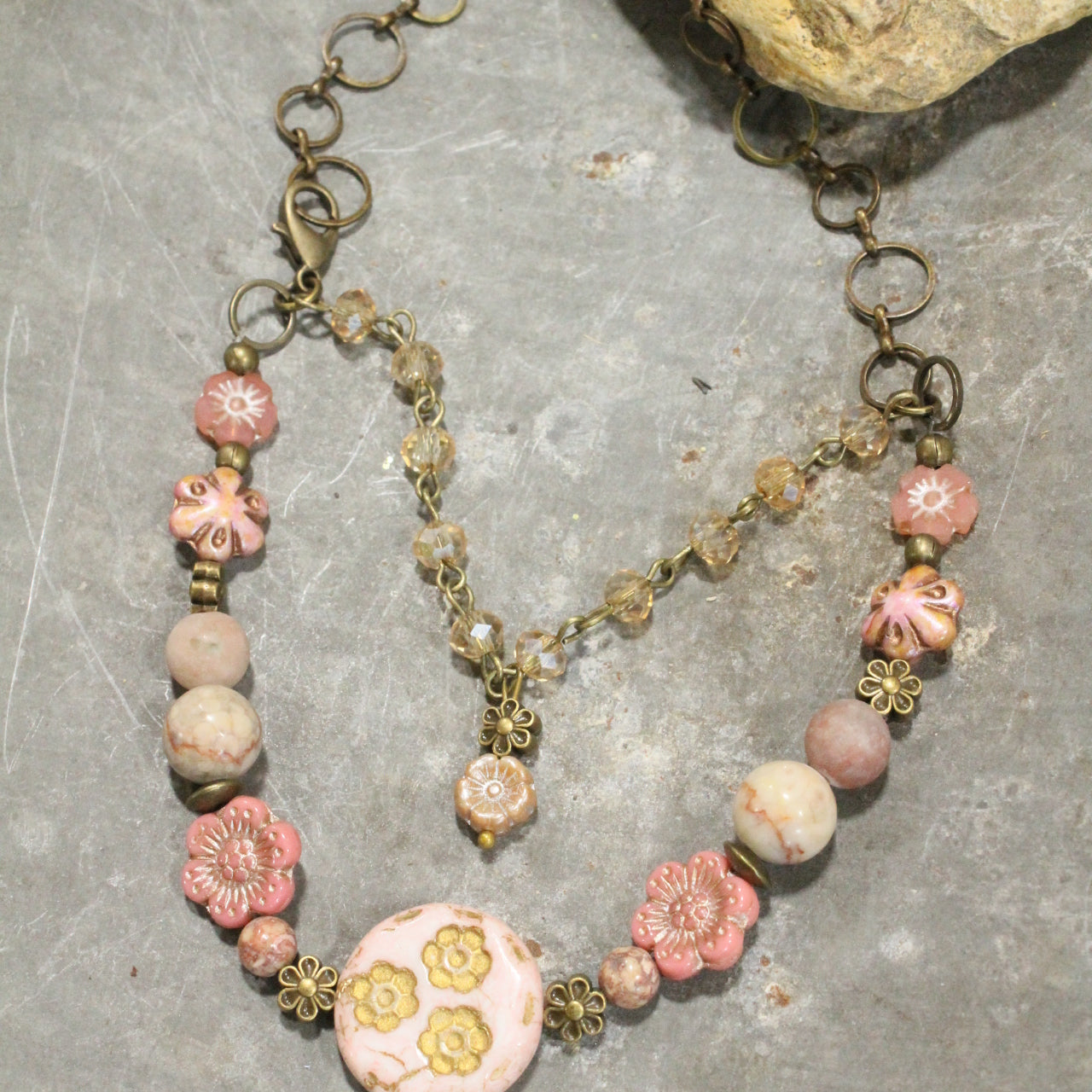 CZECH Me Out Elite Blushing Pink Layered Necklace