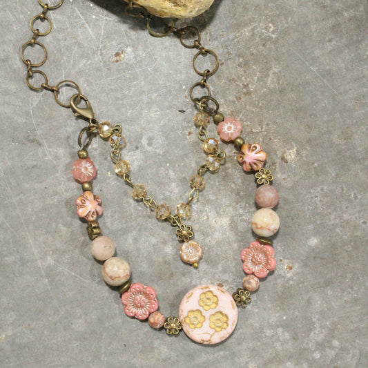 CZECH Me Out Elite Blushing Pink Layered Necklace