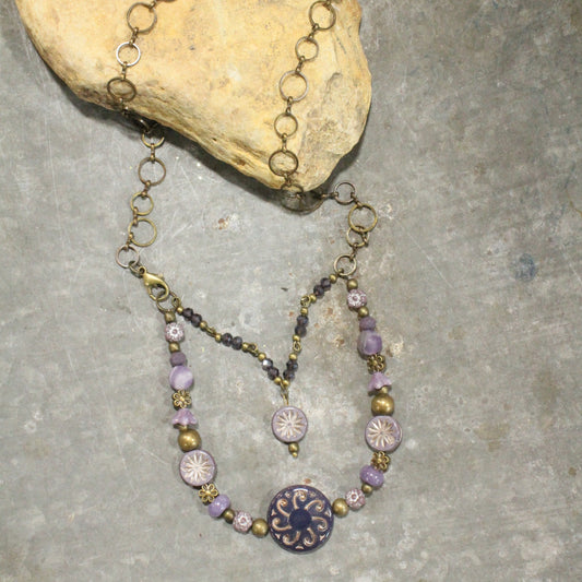 CZECH Me Out Elite Purple Plum Layered Necklace