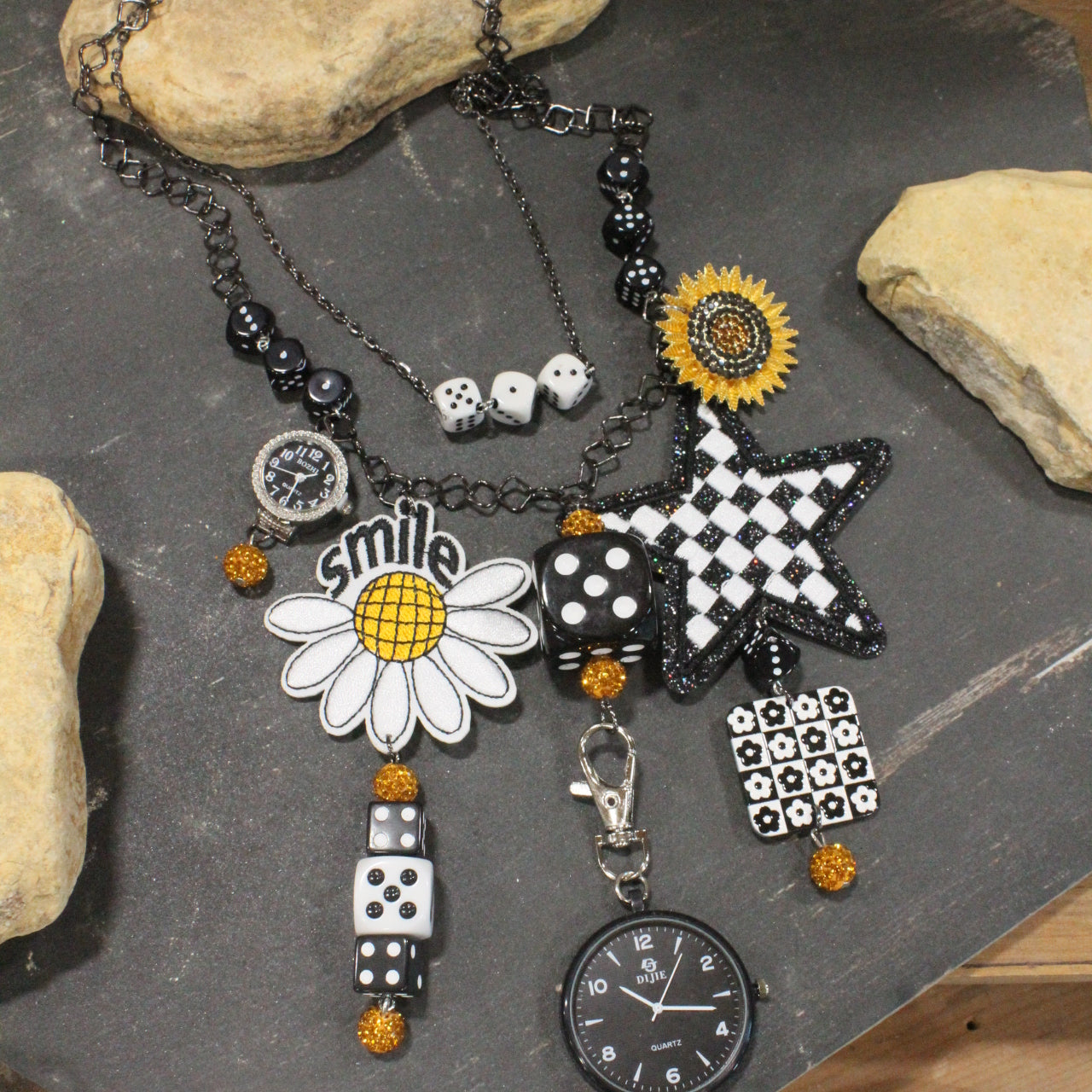 Take Time To Smile Charm'd Necklace