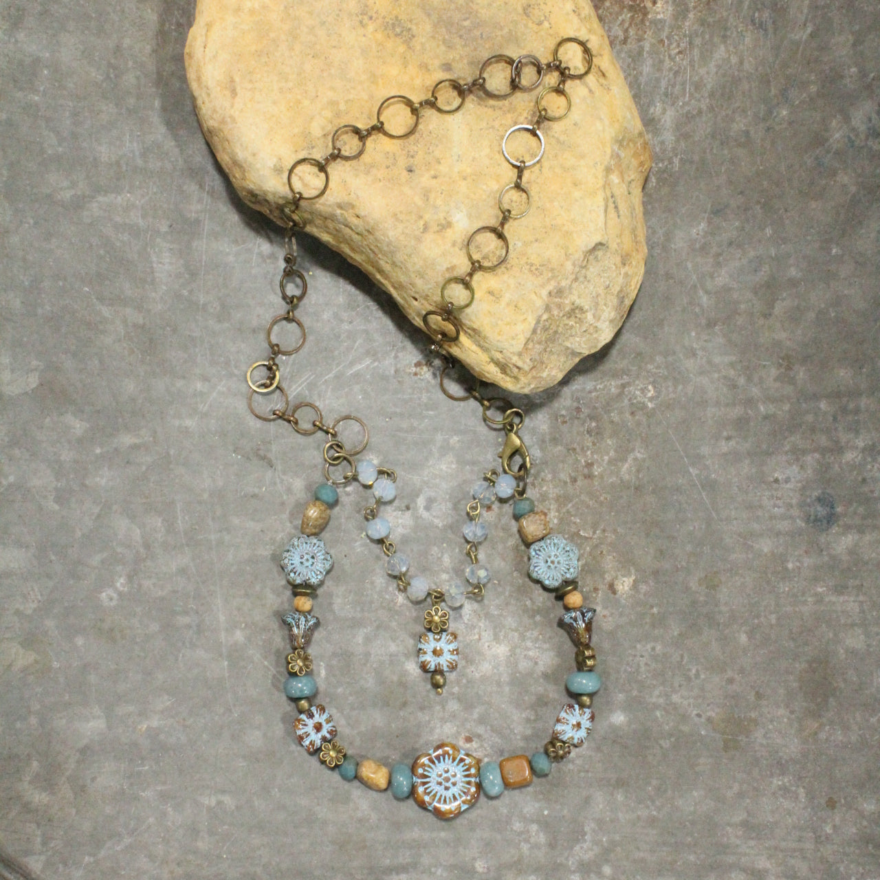 CZECH Me Out Elite Denim & Natural Layered Necklace