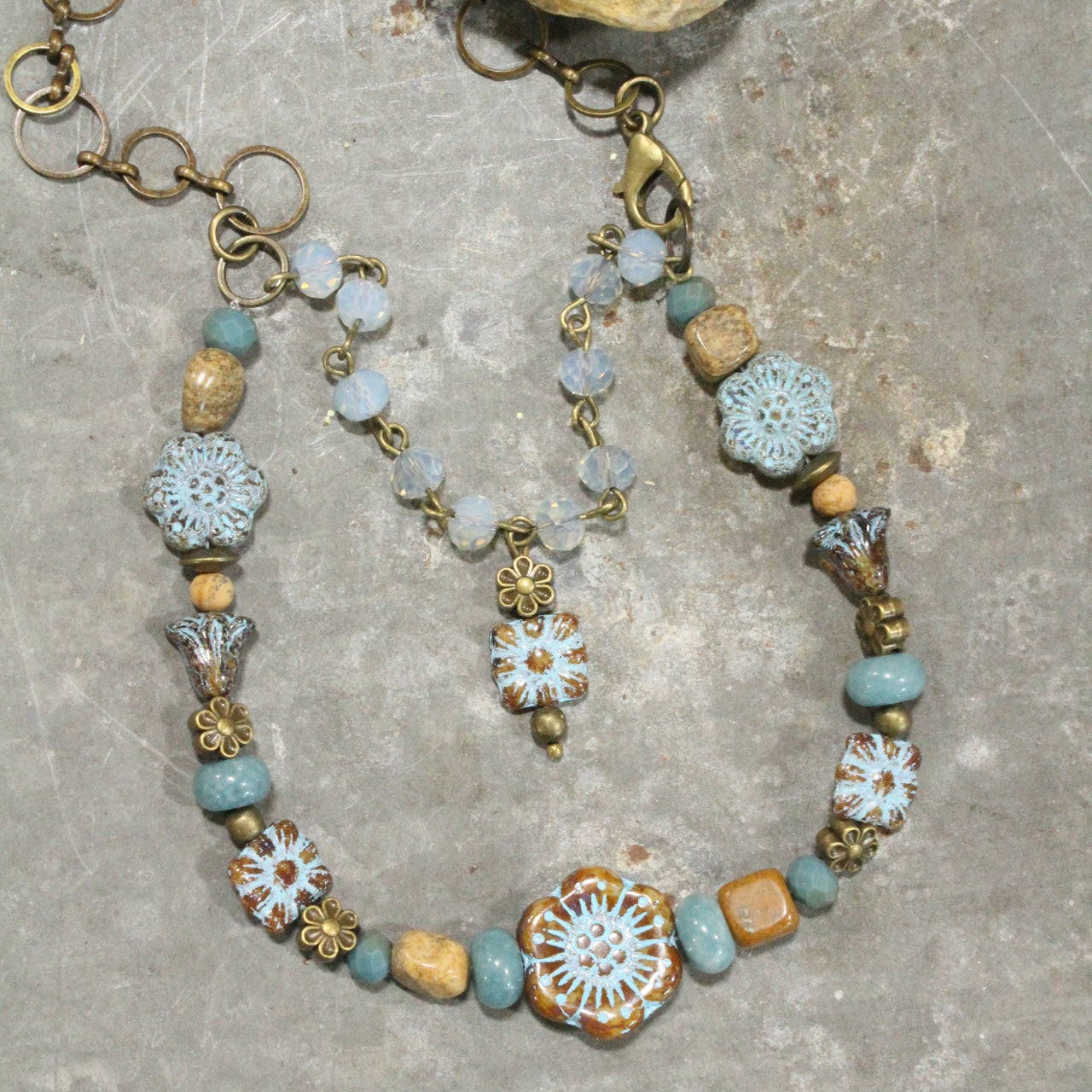 CZECH Me Out Elite Denim & Natural Layered Necklace