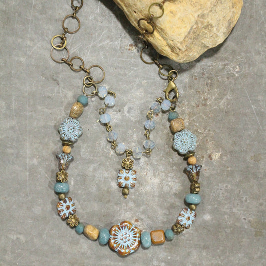 CZECH Me Out Elite Denim & Natural Layered Necklace