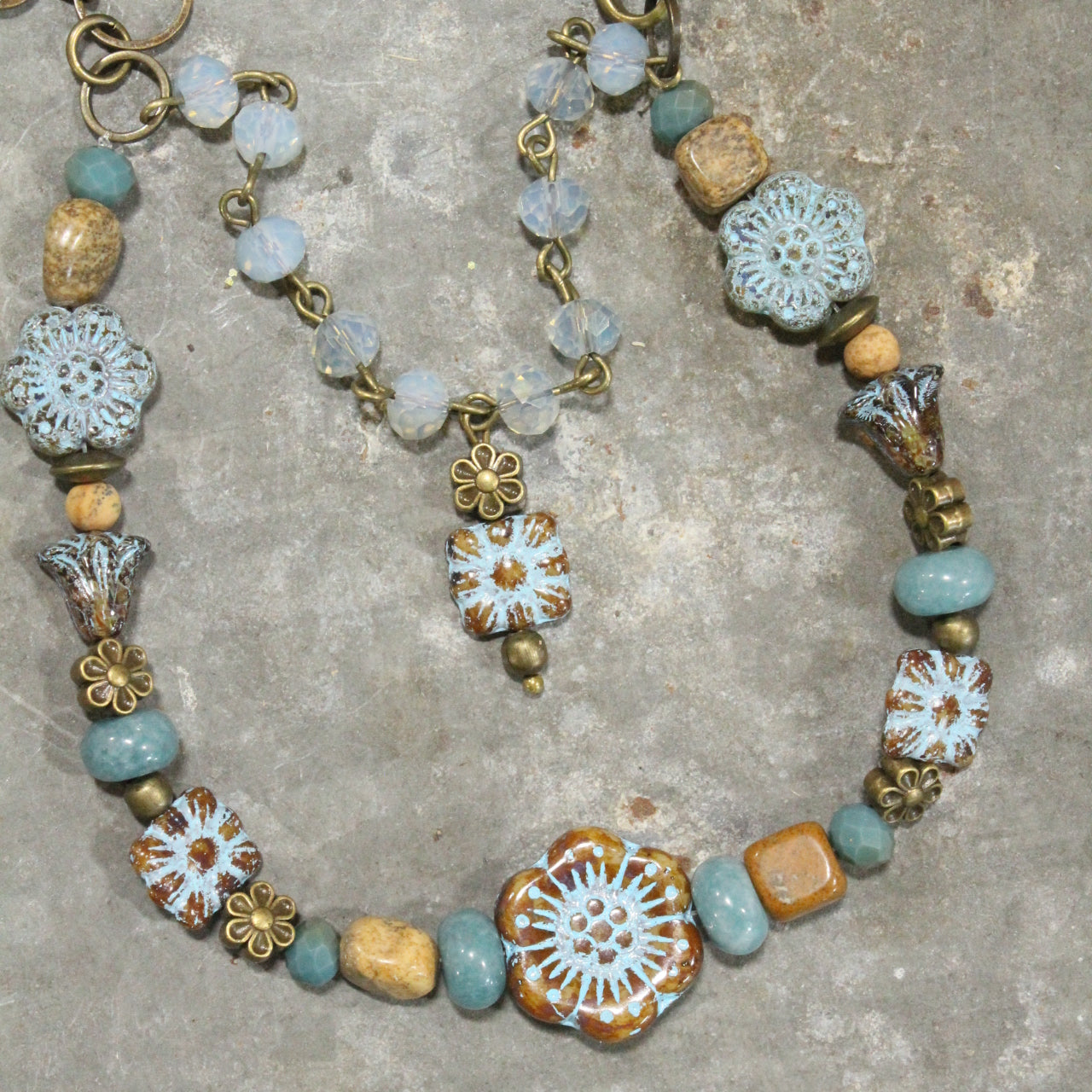 CZECH Me Out Elite Denim & Natural Layered Necklace