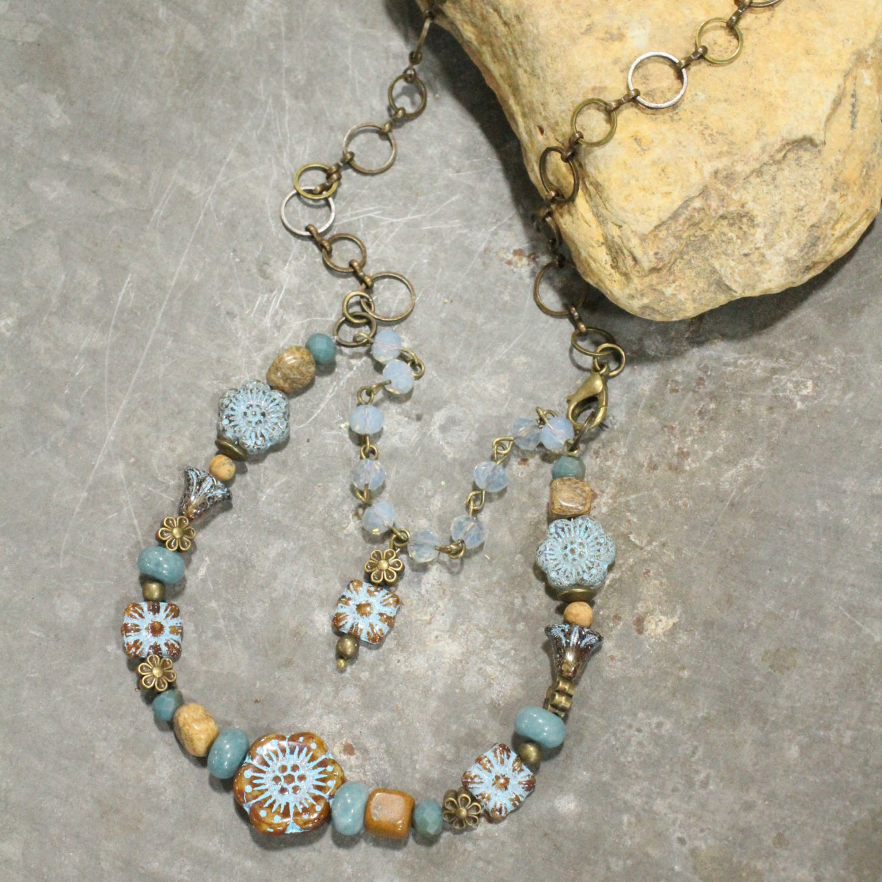 CZECH Me Out Elite Denim & Natural Layered Necklace