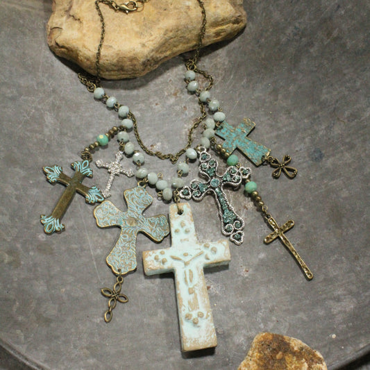 Cluster Of Crosses Charm'd Necklace