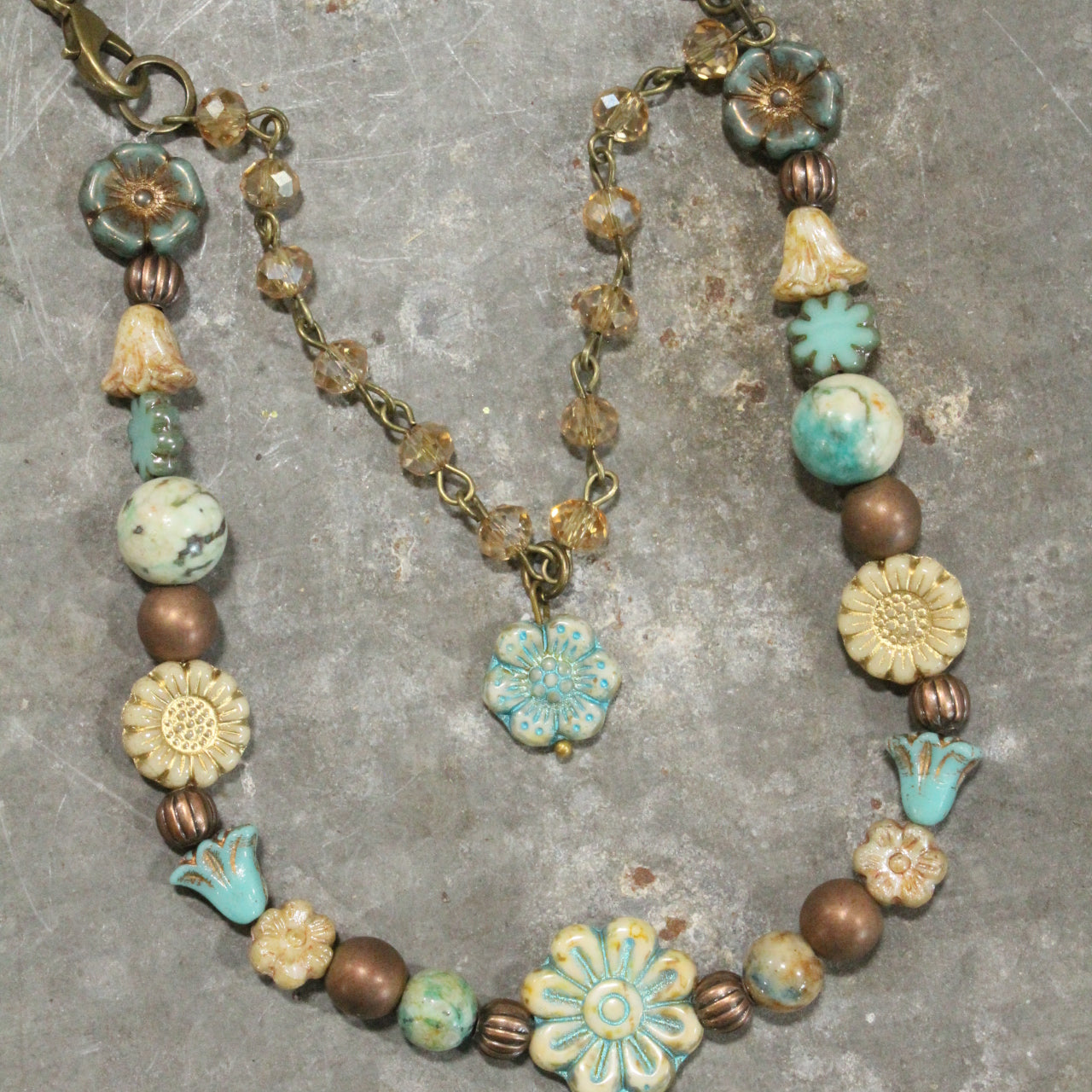 CZECH Me Out Elite Vintage Jade Layered Necklace