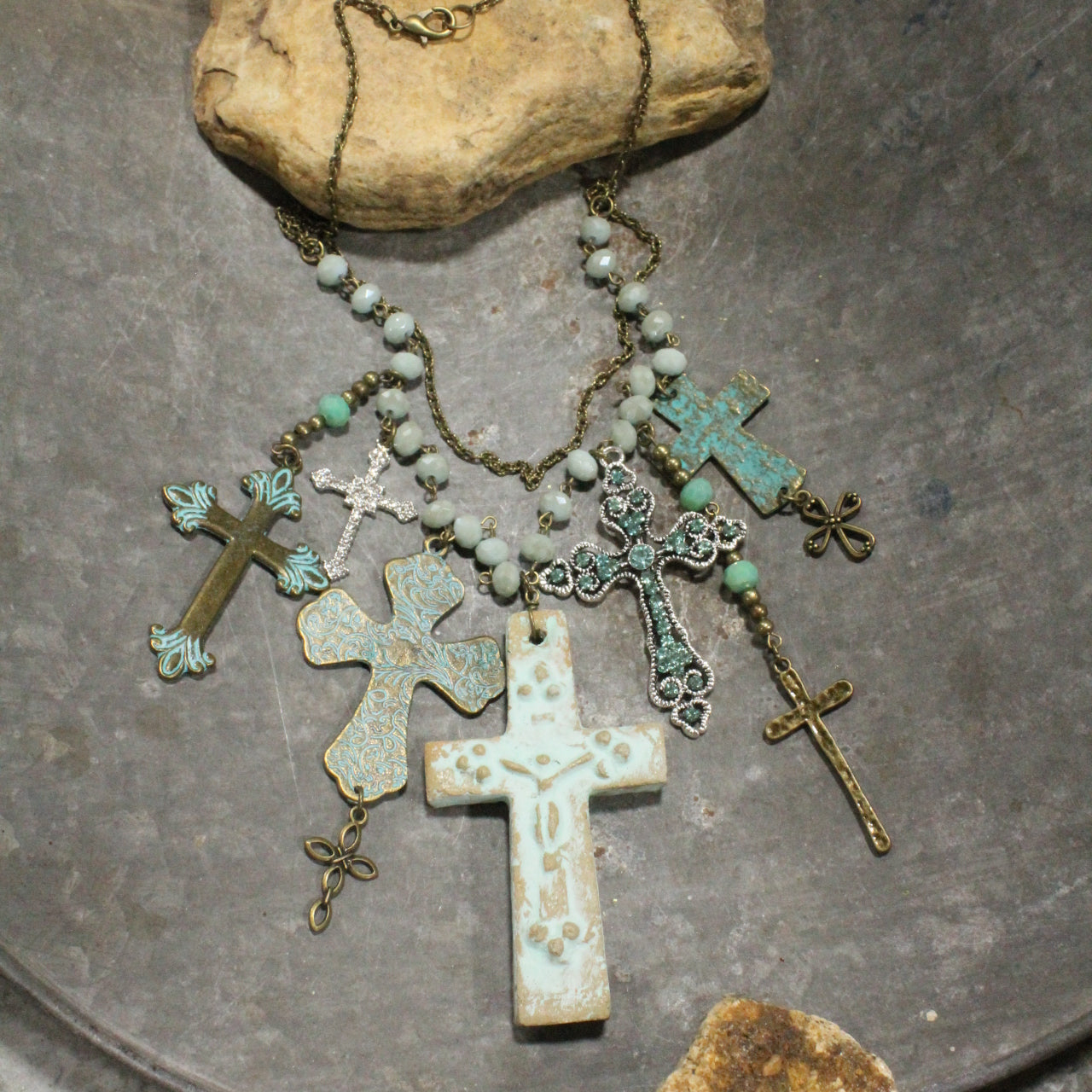 Cluster Of Crosses Charm'd Necklace
