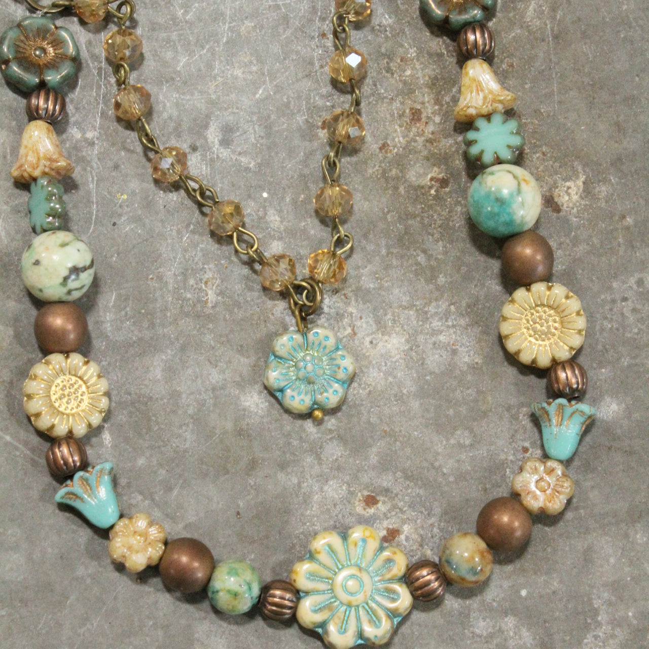 CZECH Me Out Elite Vintage Jade Layered Necklace