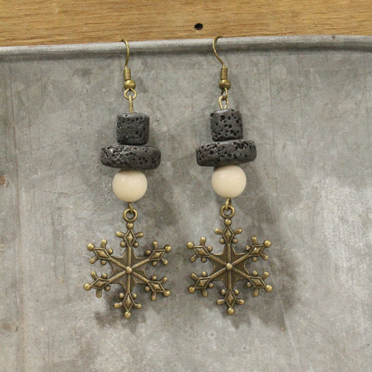 Meet Mr. Chilly Snowflake Dangle Drop Earrings