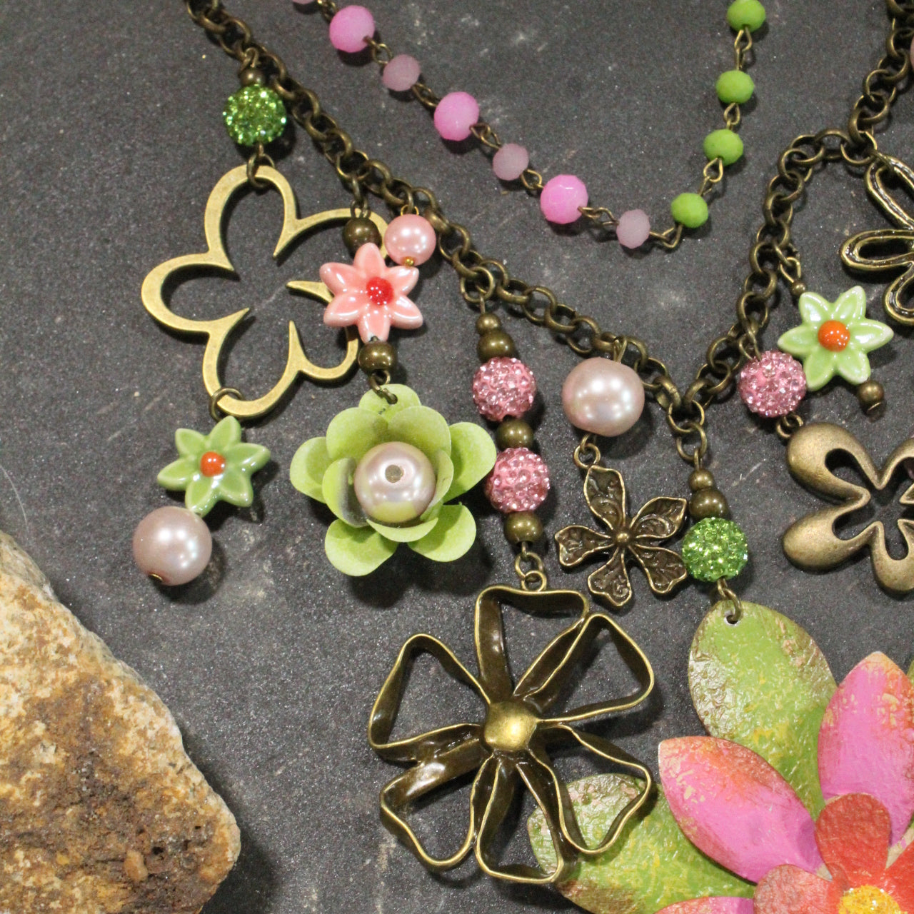 Color Explosion Summer Breeze Flower Charm'd Necklace
