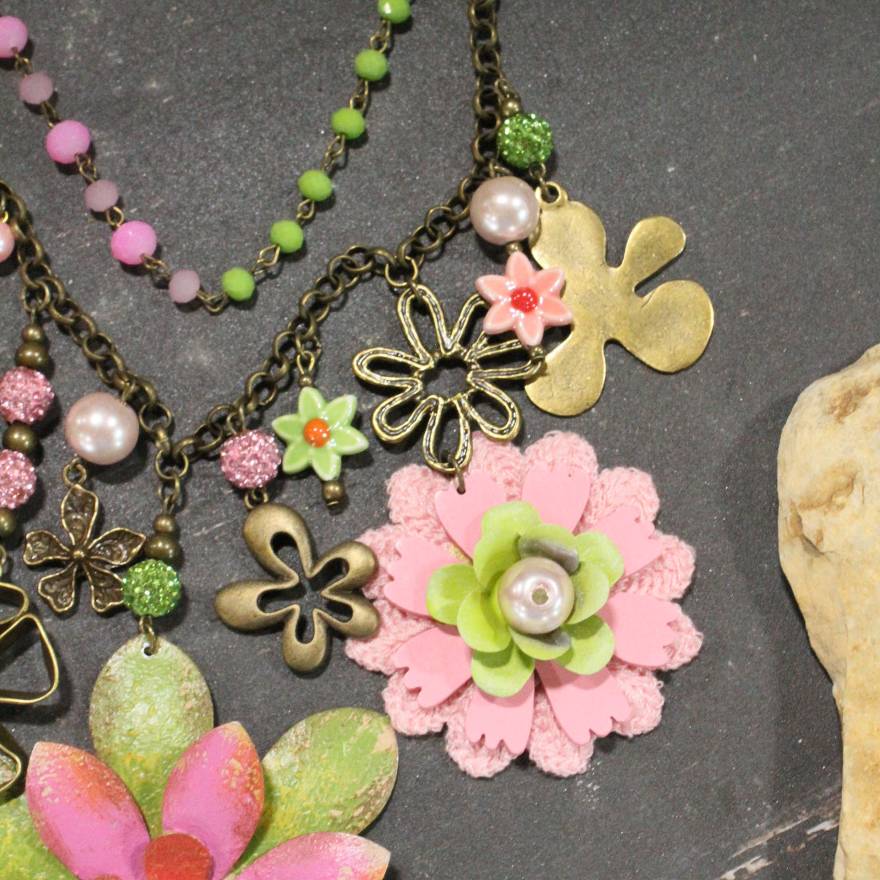 Color Explosion Summer Breeze Flower Charm'd Necklace