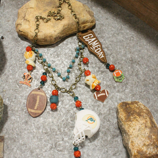 Gameday W/ the Miami Dolphins Charm'd Necklace