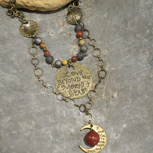 Love Beyond The Moon & Stars Stone Layered Necklace