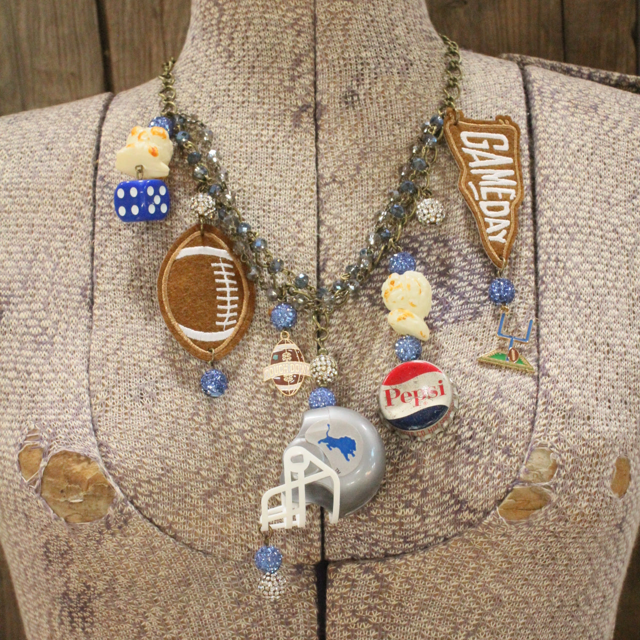 Gameday W/ the Detroit Lions Charm'd Necklace