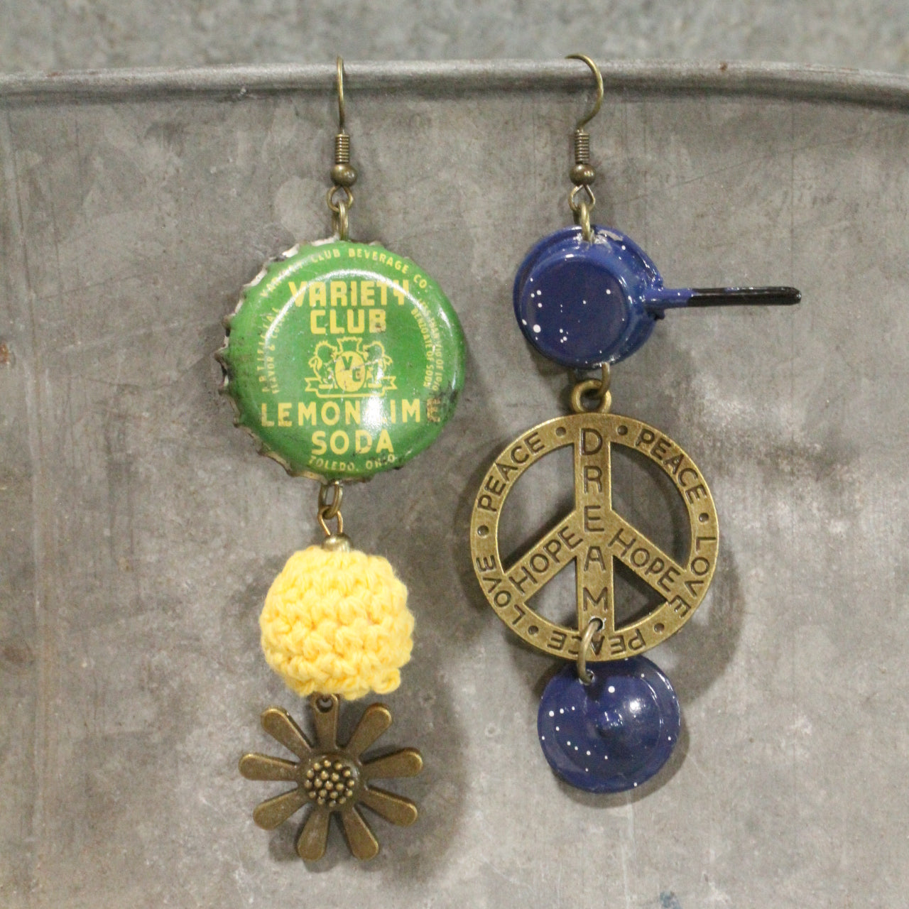 Take Me Back To Spatter Ware Blue Dangle Earrings
