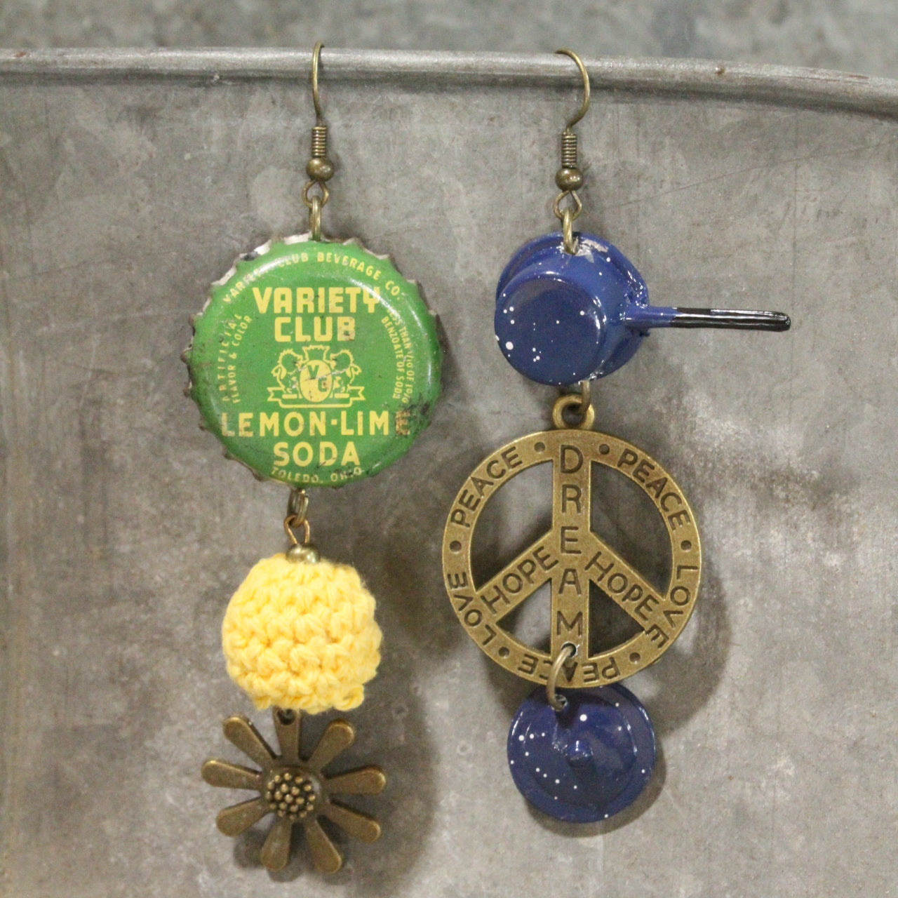 Take Me Back To Spatter Ware Blue Dangle Earrings