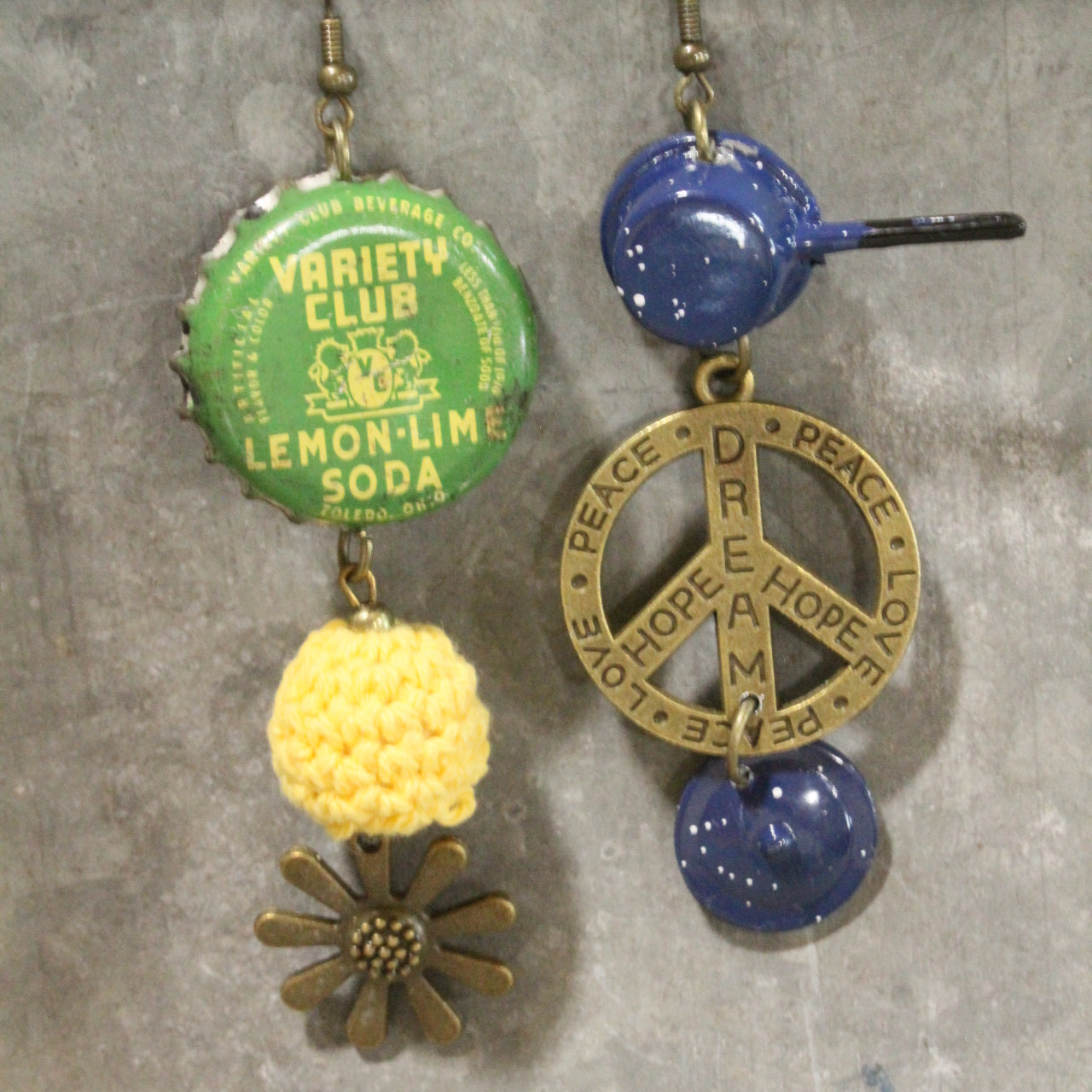 Take Me Back To Spatter Ware Blue Dangle Earrings