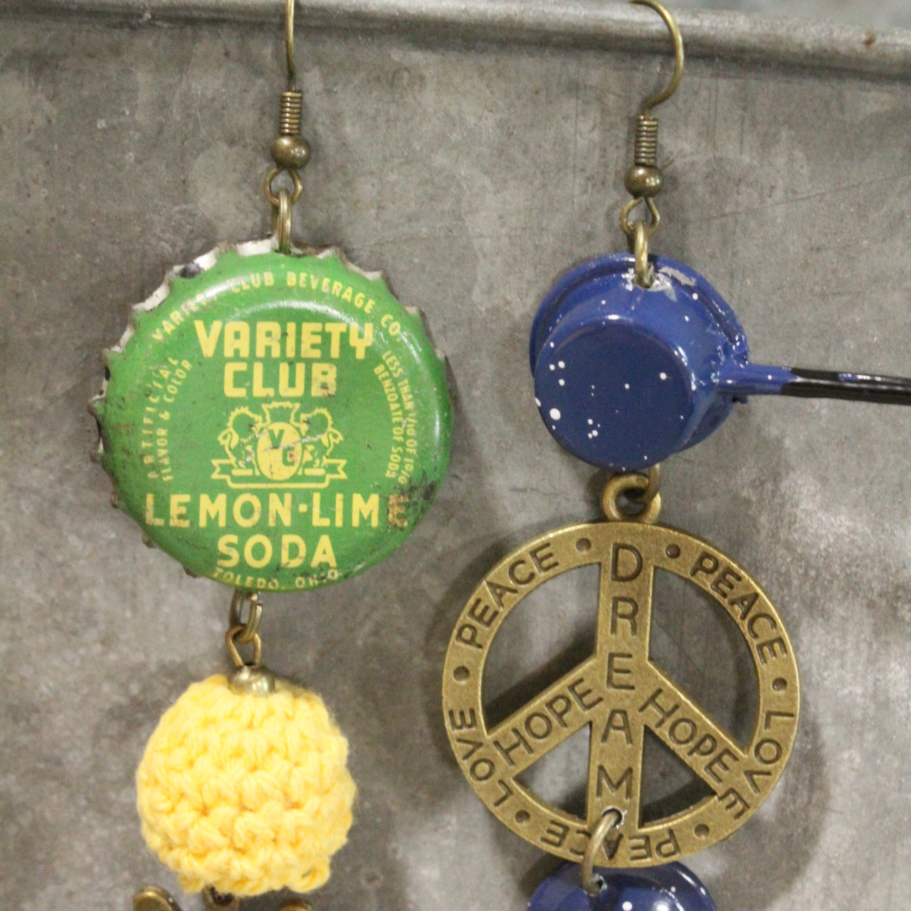 Take Me Back To Spatter Ware Blue Dangle Earrings