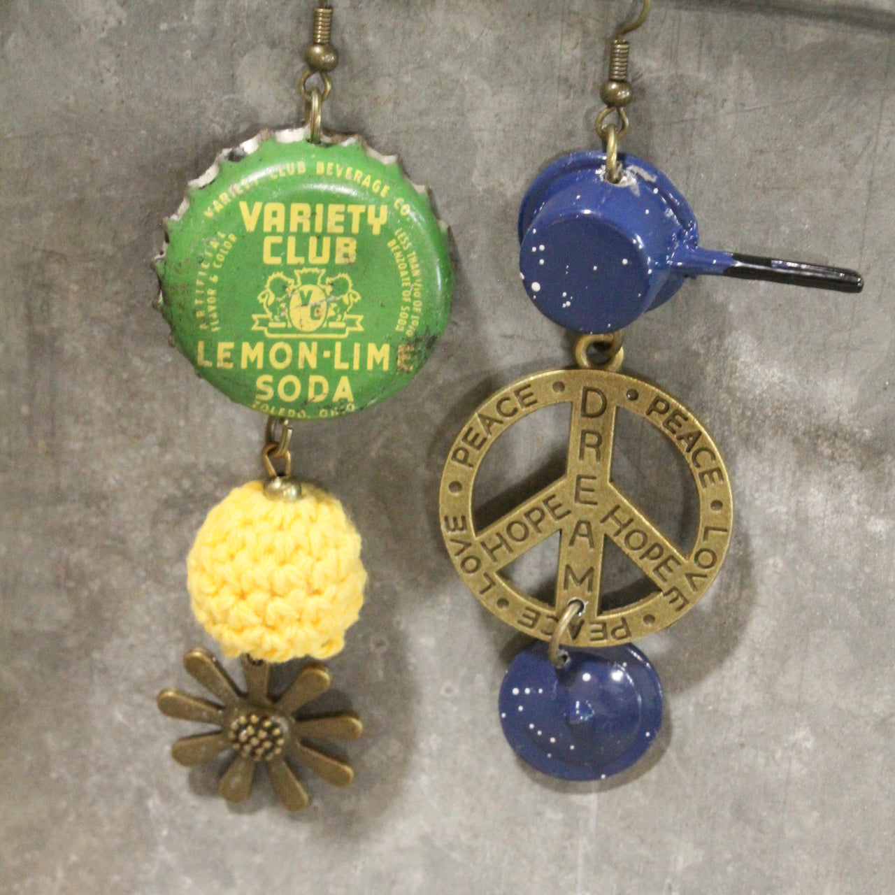 Take Me Back To Spatter Ware Blue Dangle Earrings