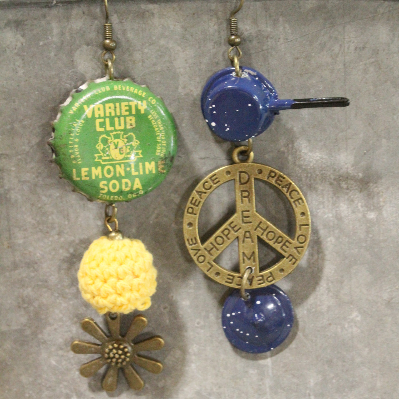 Take Me Back To Spatter Ware Blue Dangle Earrings