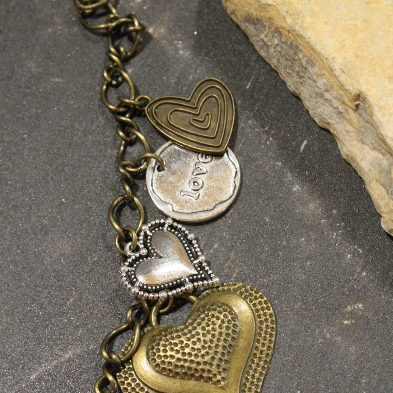 Passion Stone Heart Charmed Necklace
