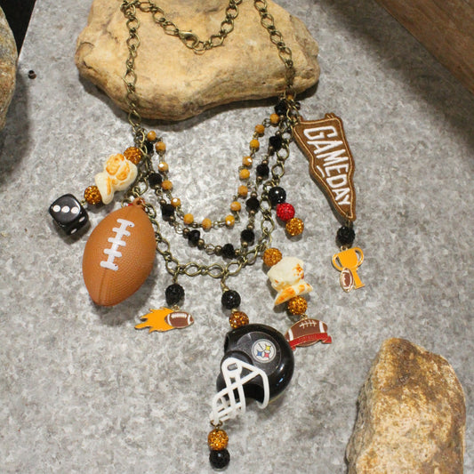 Gameday W/ the Pittsburg Steelers Charm'd Necklace