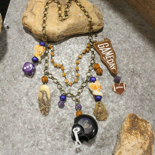 Gameday W/ the Baltimore Ravens Charm'd Necklace