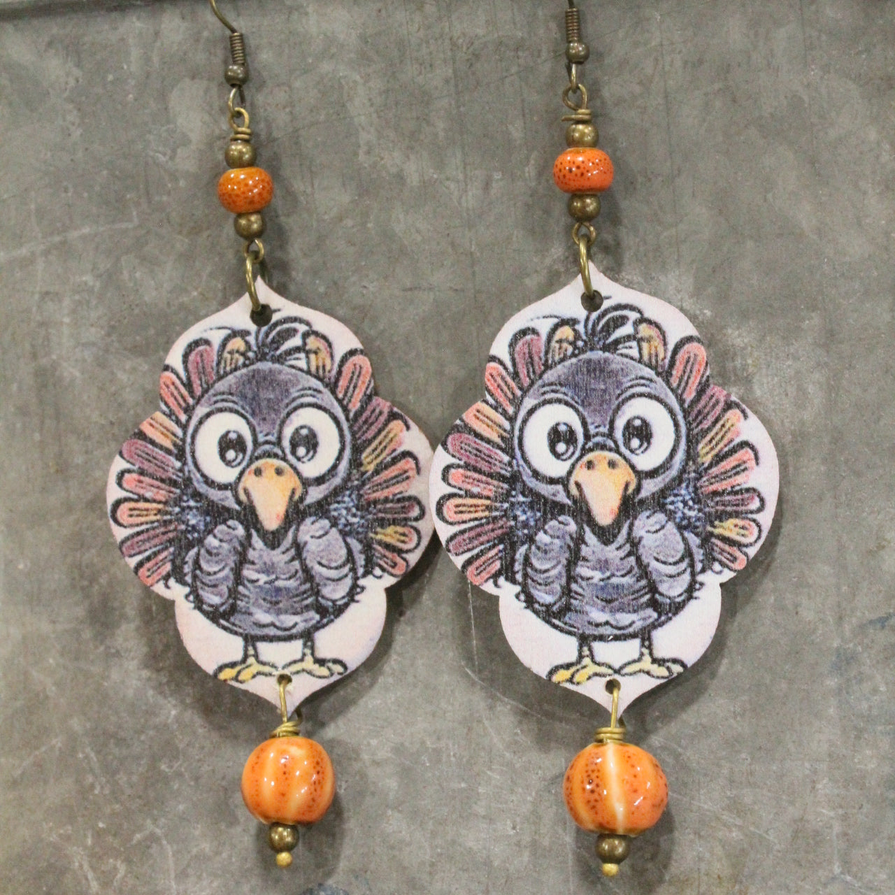 Fall Pumpkins & A Turkey Earrings