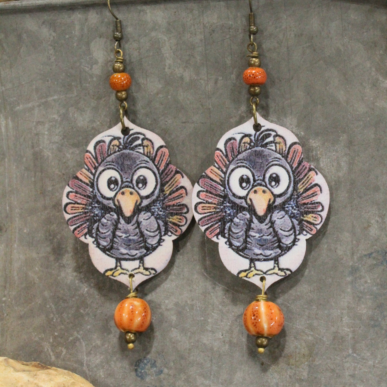 Fall Pumpkins & A Turkey Earrings