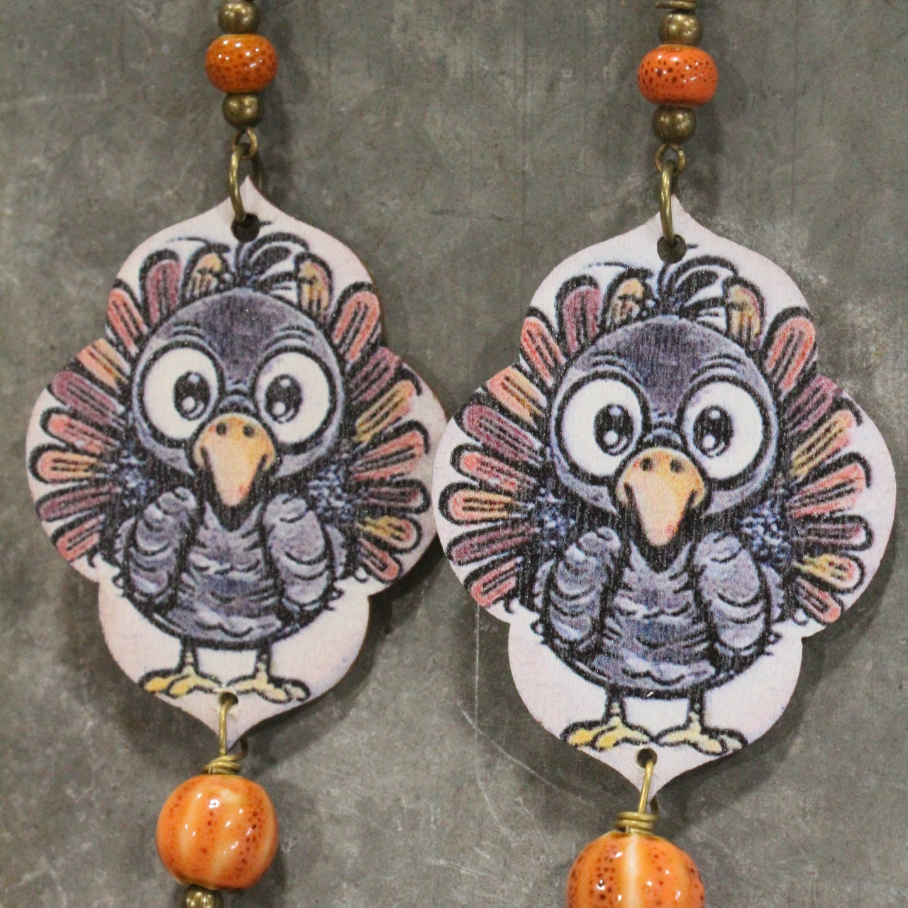 Fall Pumpkins & A Turkey Earrings